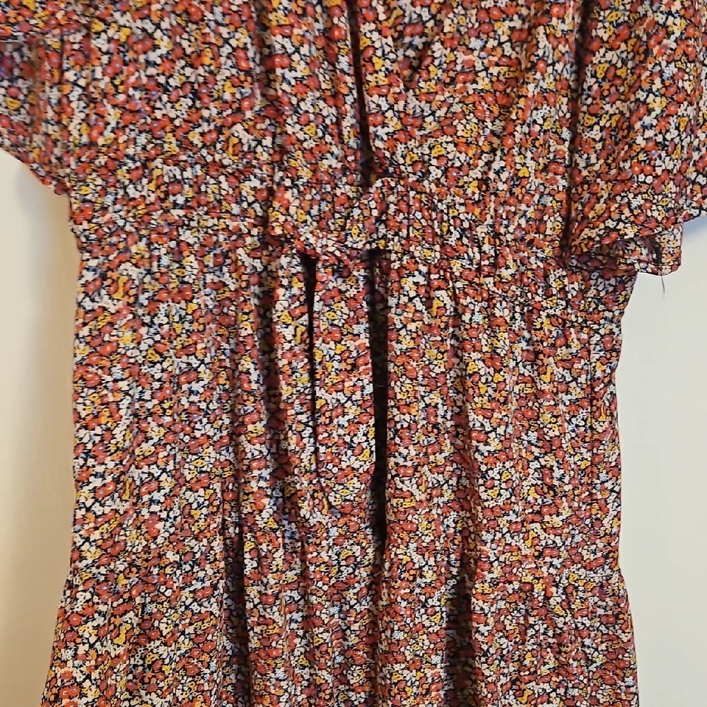 Pink Ruffled Buttoned Sundress with Flutter Sleeves - Picture 4 of 4